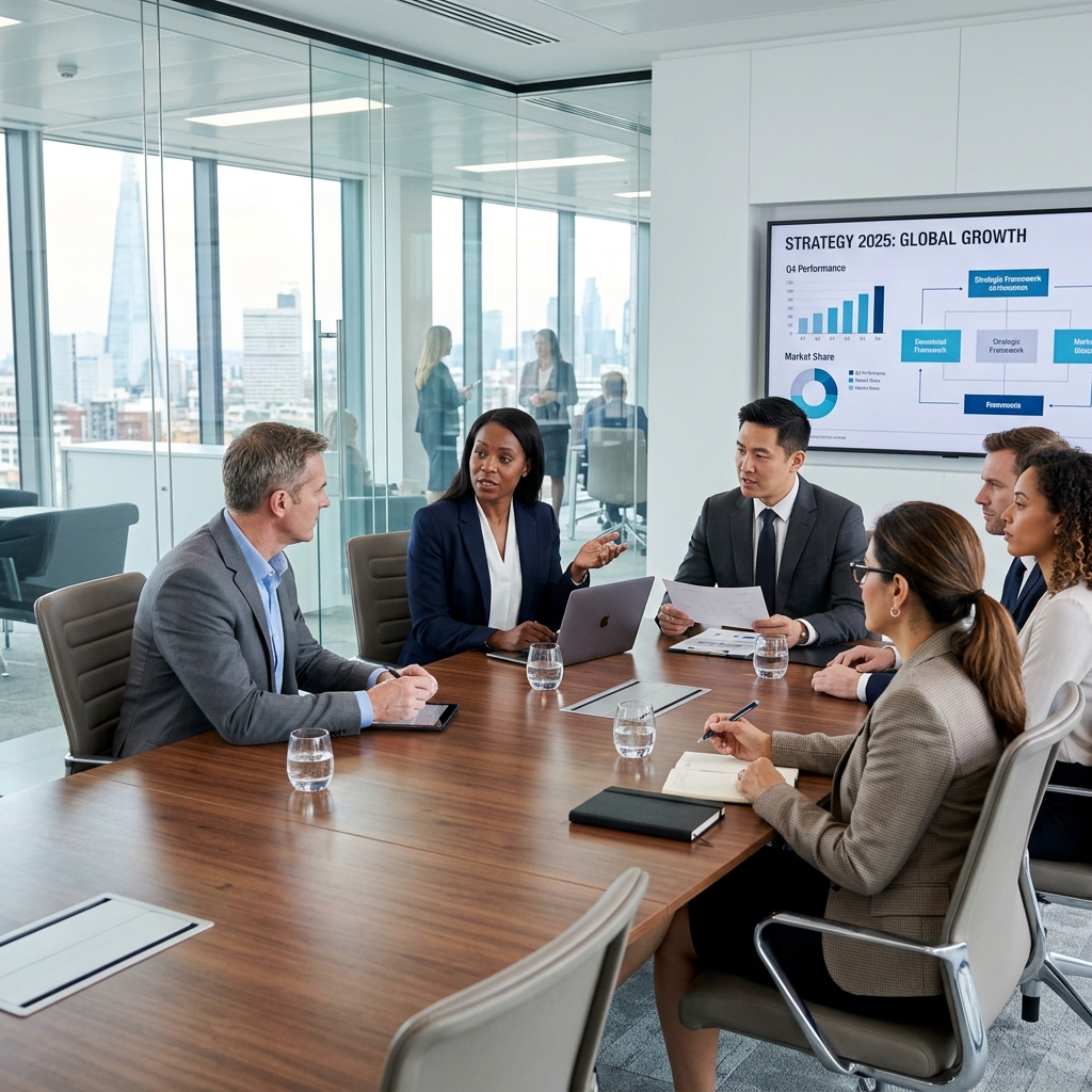 Corporate executives in meeting
